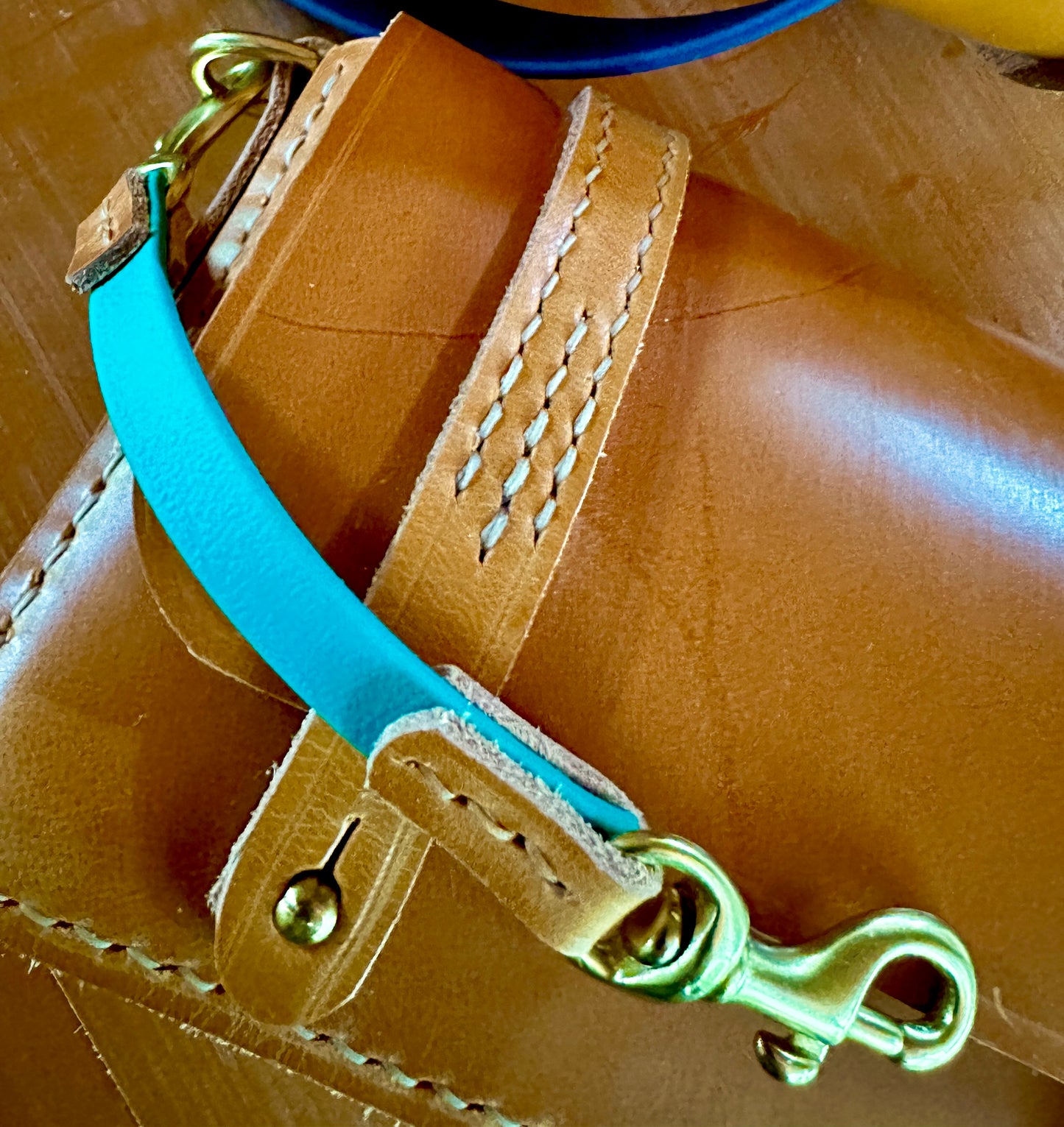 London Tan Mini Messenger Bag/Tote for Cell Phone or Wallet, Imported Sedgwick English Bridle Leather, All Hand-stitched, London Tan.