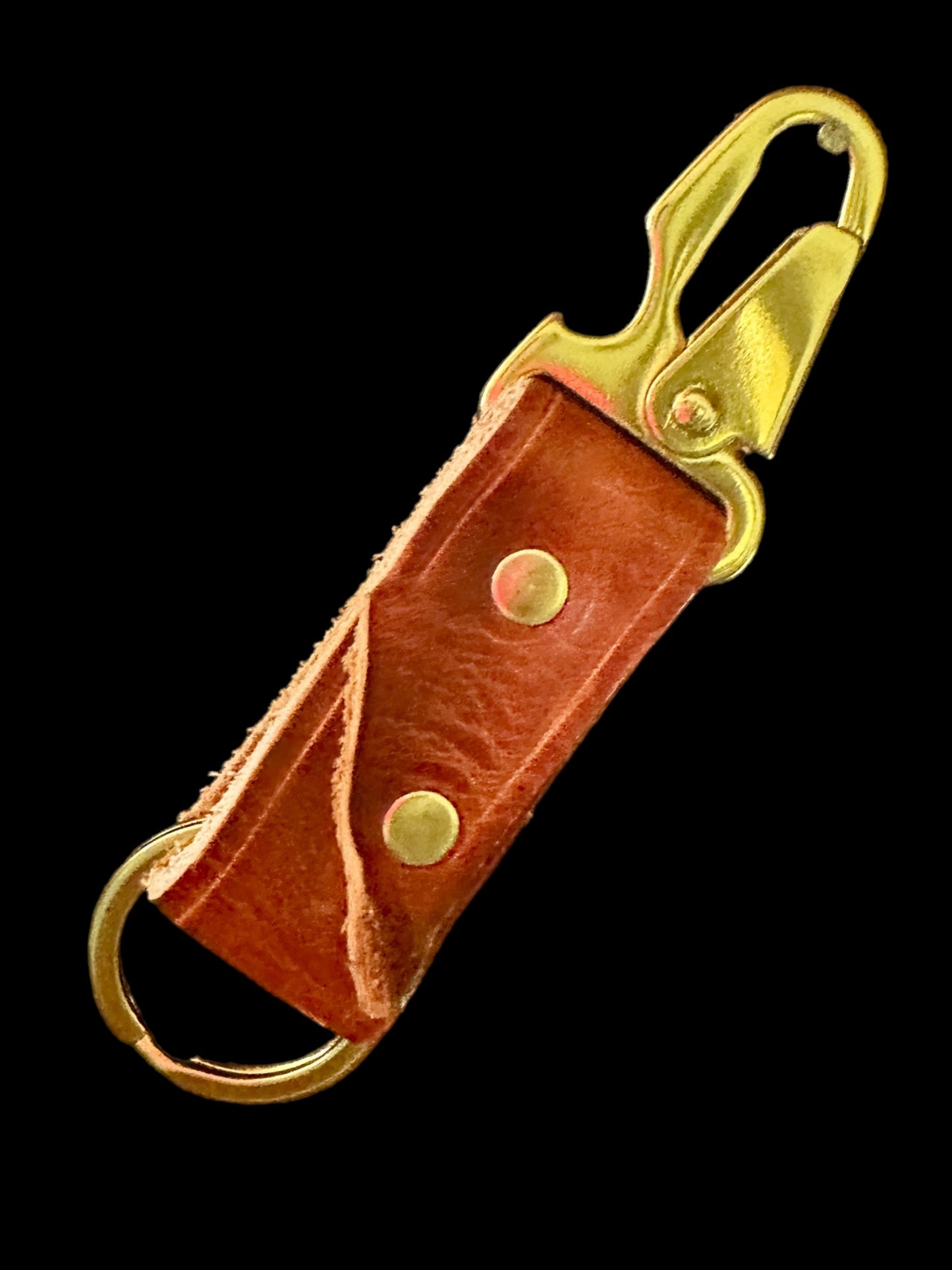 Horween Clip-On Bottle Opener Keychain Sling Lever Snap with Bottle Opener & Derby Keychain Brass over Iron