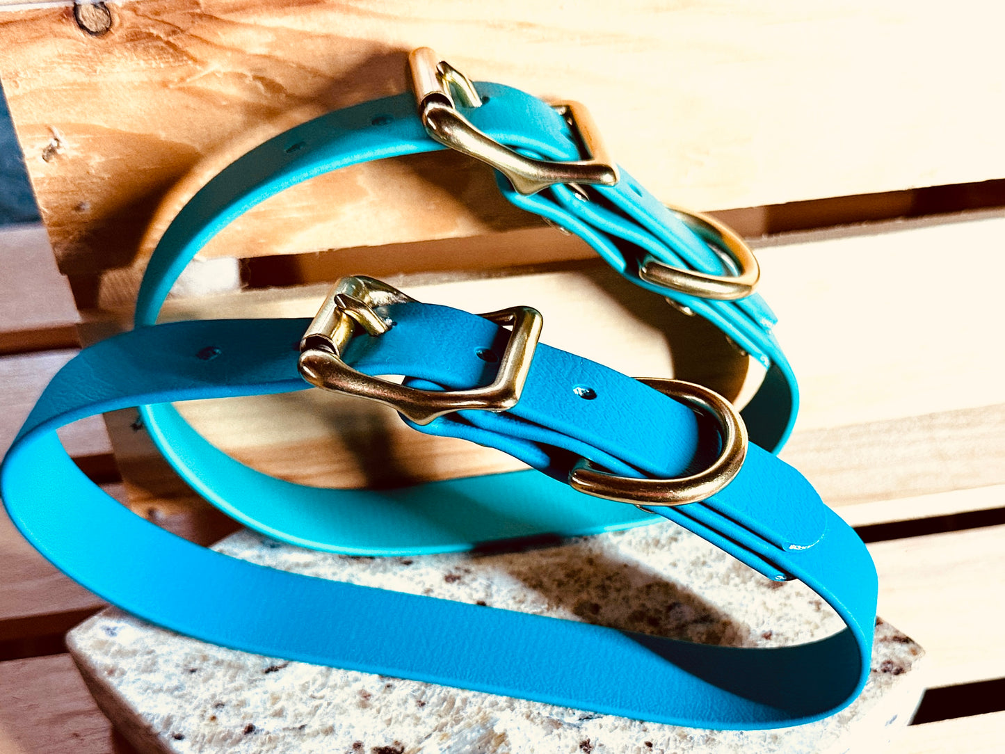 Teal Blue Waterproof Durable & Practical Sporty Biothane Buckle Collar for Active Fun Loving Dogs - Vibrant Colors Making Your Dog Easy to Spot