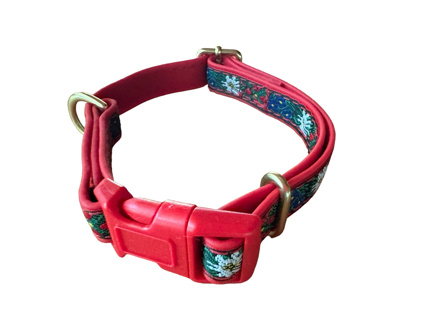 Sound of Music Edelweiss Collar & Leash Set/Bundle, Adjustable Soft Lightweight W/Quick Release Buckle + Shiny Solid Brass