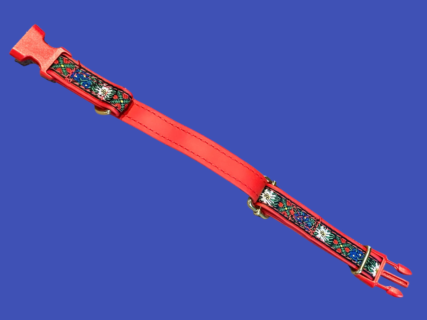 Sound of Music Edelweiss Collar & Leash Set/Bundle, Adjustable Soft Lightweight W/Quick Release Buckle + Shiny Solid Brass