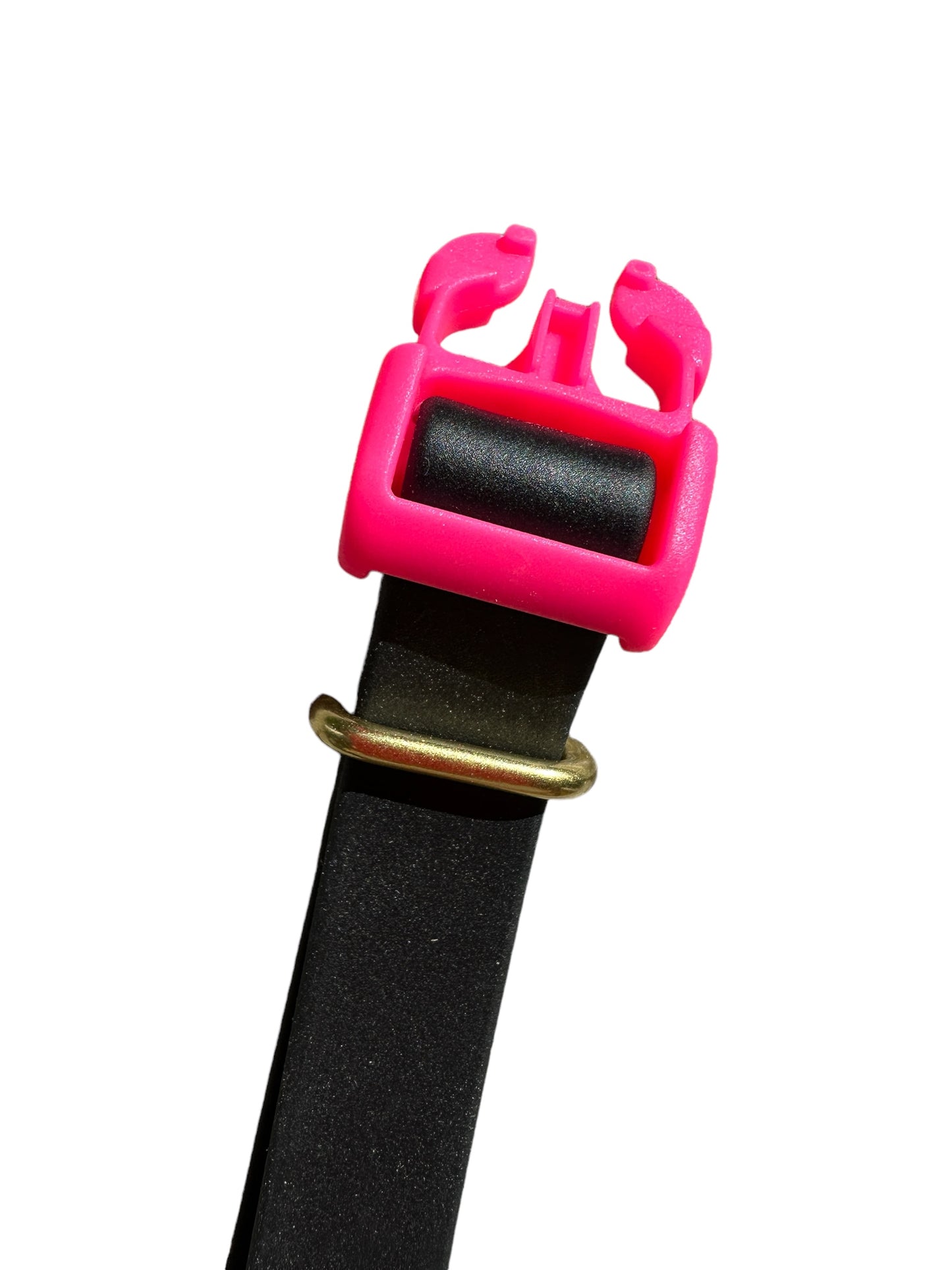 Two-Tone Collar and Leash Set Adjustable Lightweight Biothane Quick Release Buckle Collar, All Waterproof w/Solid Brass Premium Hardware, Black and Hot Pink