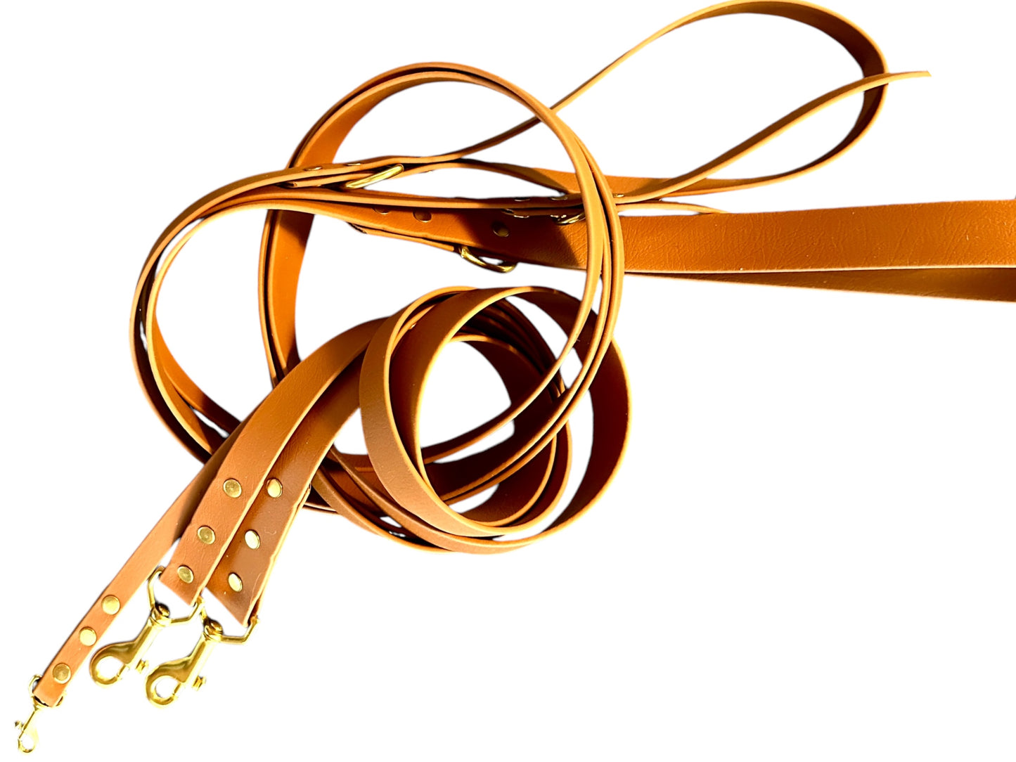 Mocha Waterproof 6' (3 Widths) Leash w/Solid Brass Swivel Bolt Snap and D-ring, Odorproof, Easy to Clean, Practical Lead For Active Adventure Loving Dogs