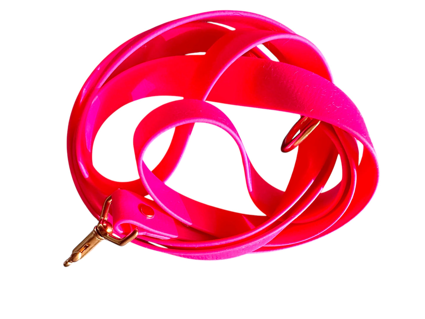 Fuschia Waterproof 6' (3 Widths) Leash w/Solid Brass Swivel Bolt Snap and D-ring, Odorproof, Easy to Clean, Easy to Spot Your Dog! Practical Lead For Active Adventure Loving Dogs