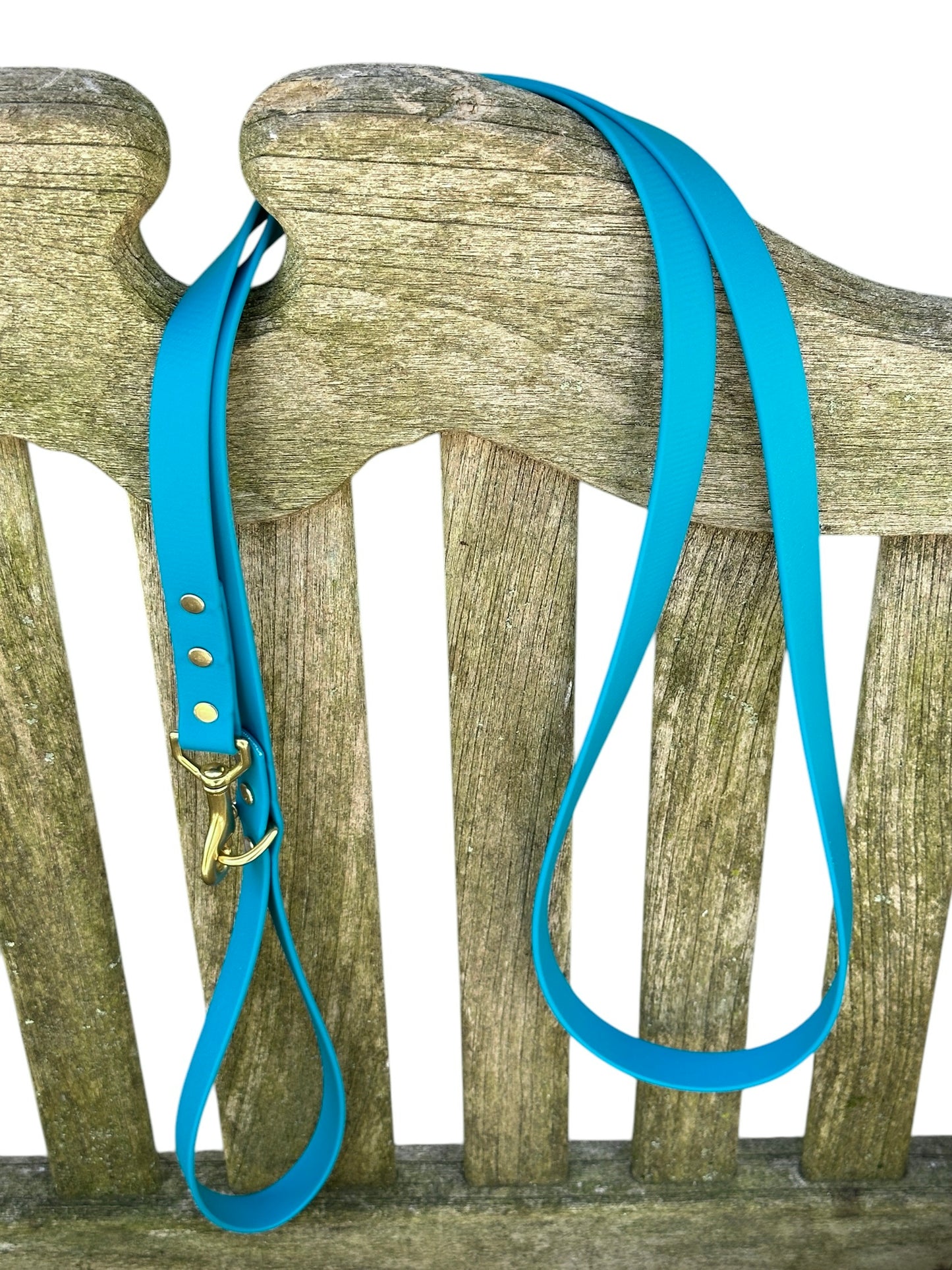 Teal Blue Waterproof 6' (3 Widths) Leash w/Solid Brass Swivel Bolt Snap and D-ring, Odorproof, Easy to Clean, Practical Lead For Active Adventure Loving Dogs