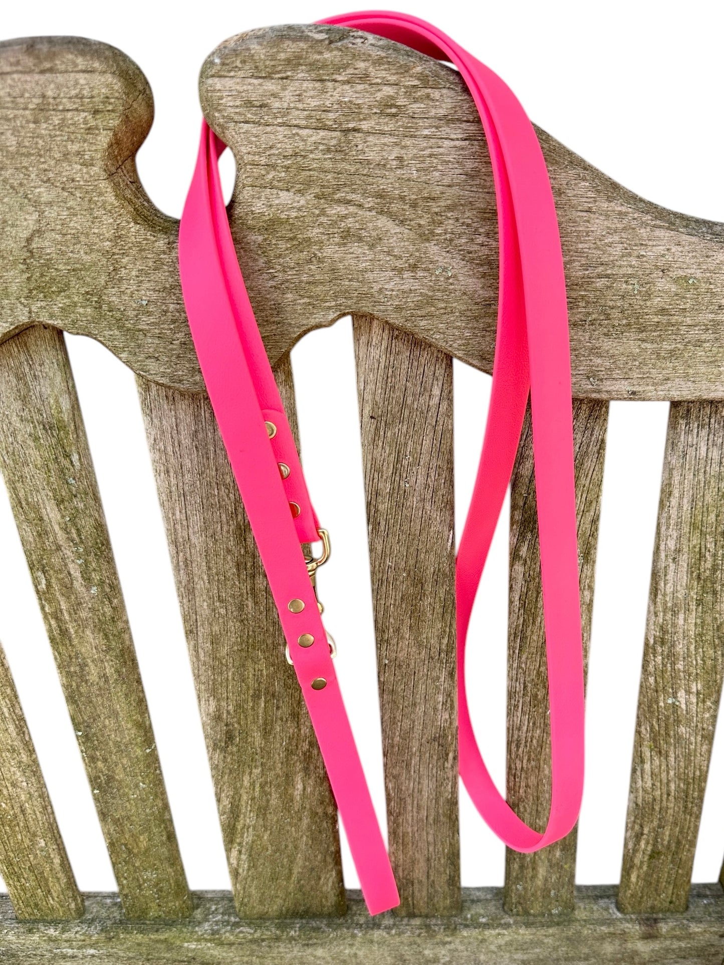 Fuschia Waterproof 6' (3 Widths) Leash w/Solid Brass Swivel Bolt Snap and D-ring, Odorproof, Easy to Clean, Easy to Spot Your Dog! Practical Lead For Active Adventure Loving Dogs
