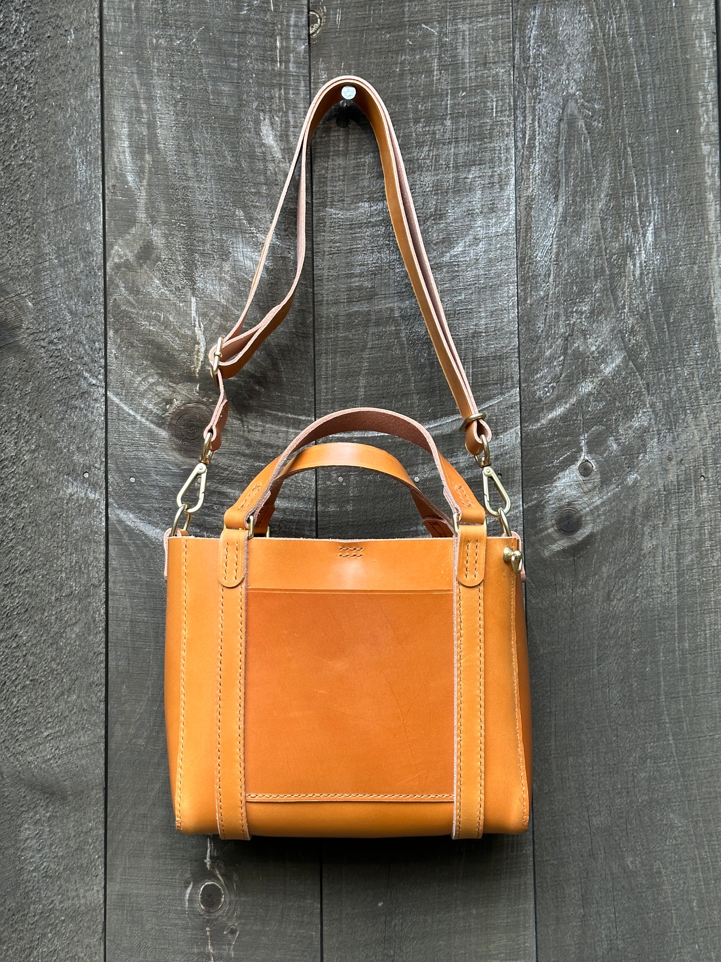 Heavy Sedgwick English Bridle London Tan Tote Bag w/Handles & 1.25" Adjustable Crossbody/ShoulderStrap