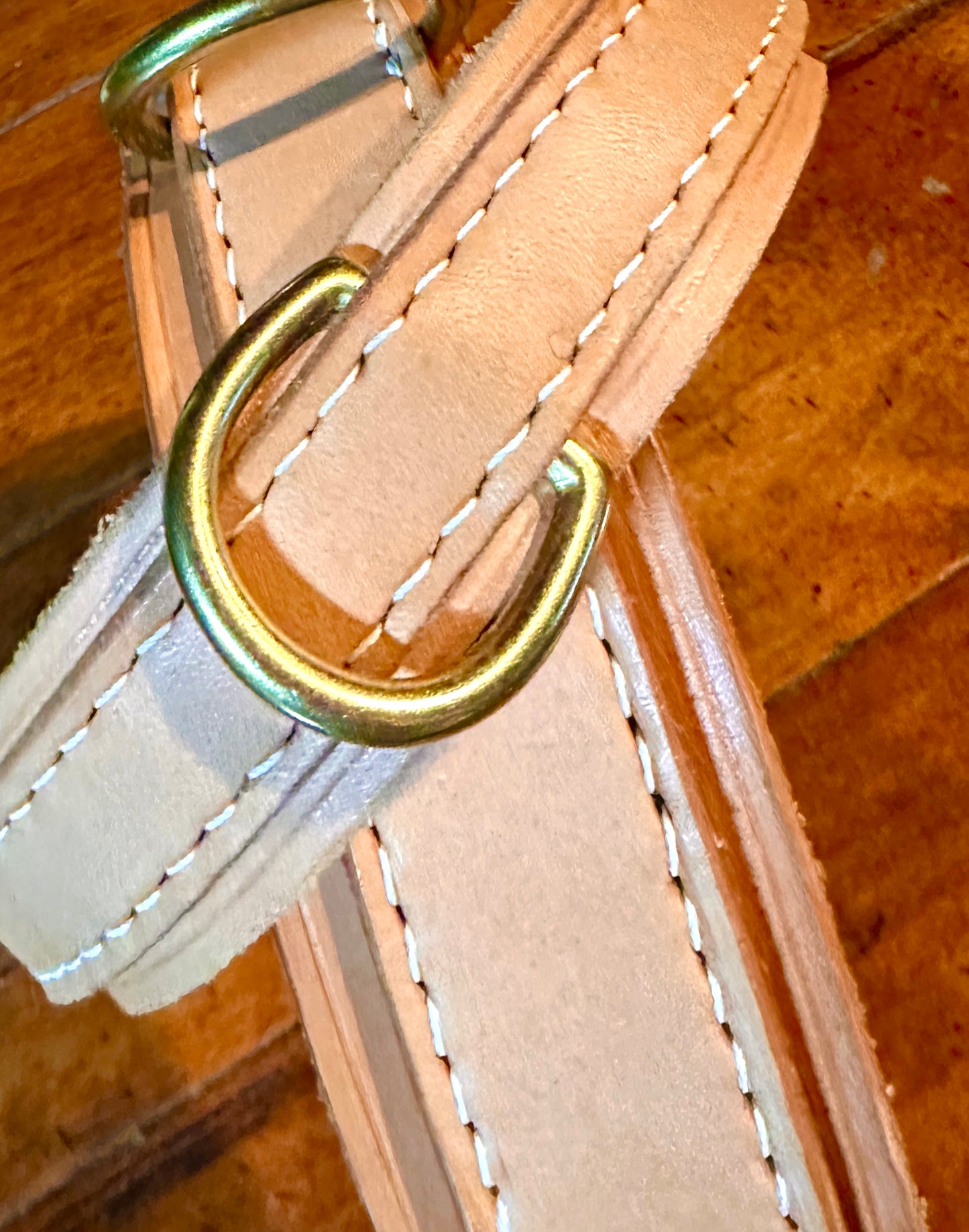 Heavy Double Leather Hand-stitched Collar w/Solid Brass Hardware
