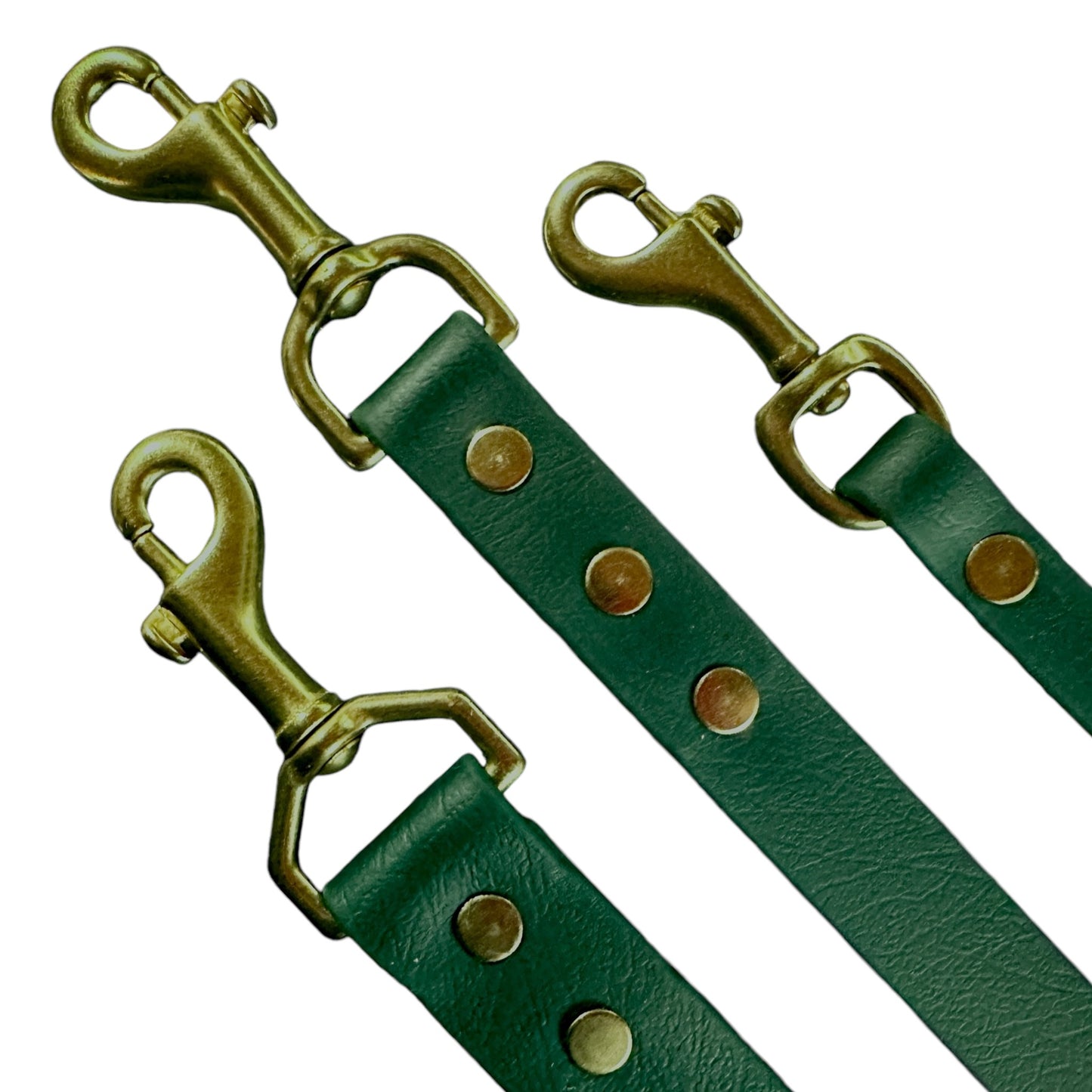 Forest Green Waterproof 6' (3 Widths) Leash w/Solid Brass Swivel Bolt Snap and D-ring, Odorproof, Easy to Clean, Practical Lead For Active Adventure Loving Dogs