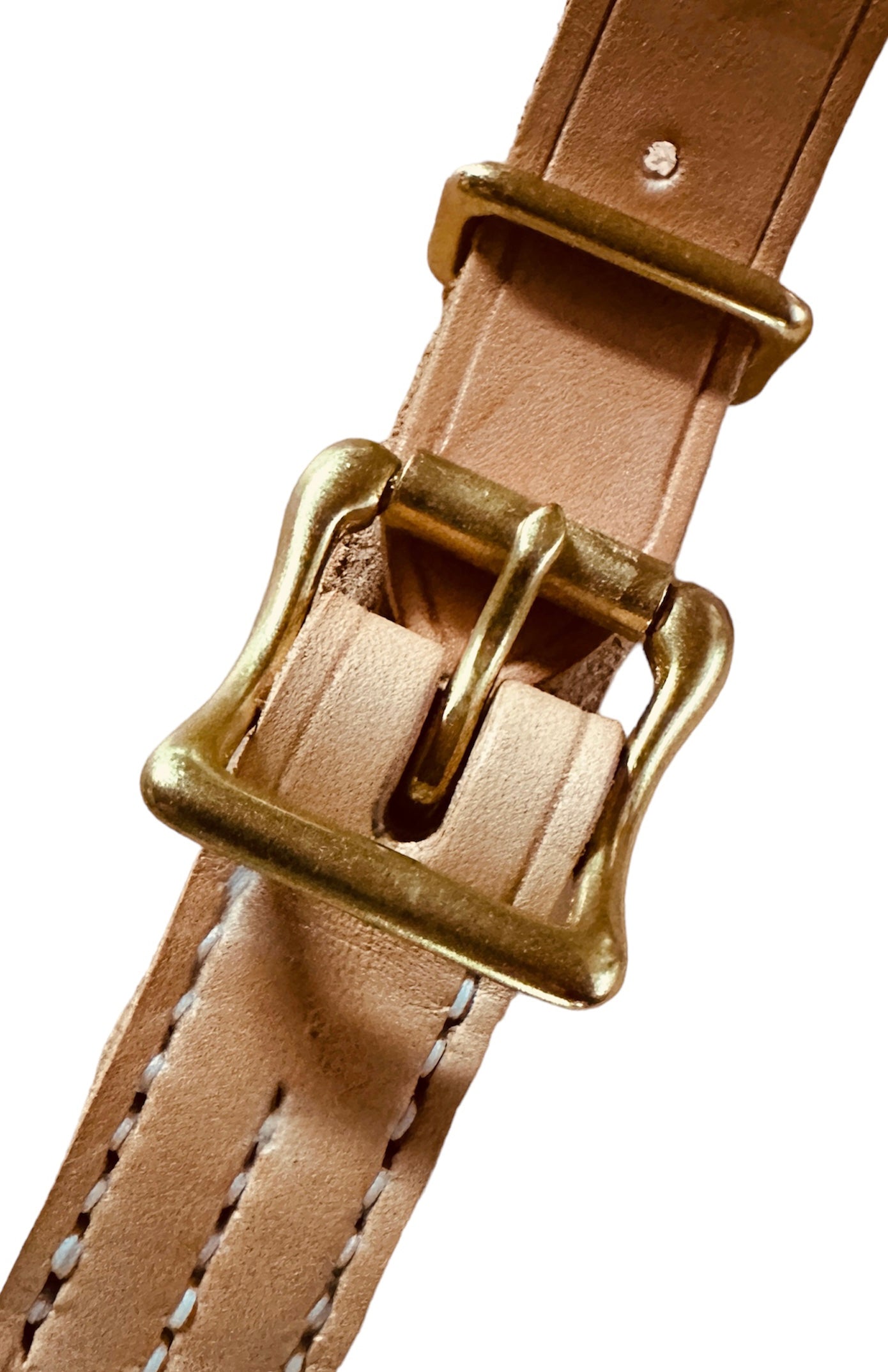 Rugged Gentle Choke Collar, All Natural Tan Heavy Leather and Solid Brass LIMITED Adjustable Choke Collar