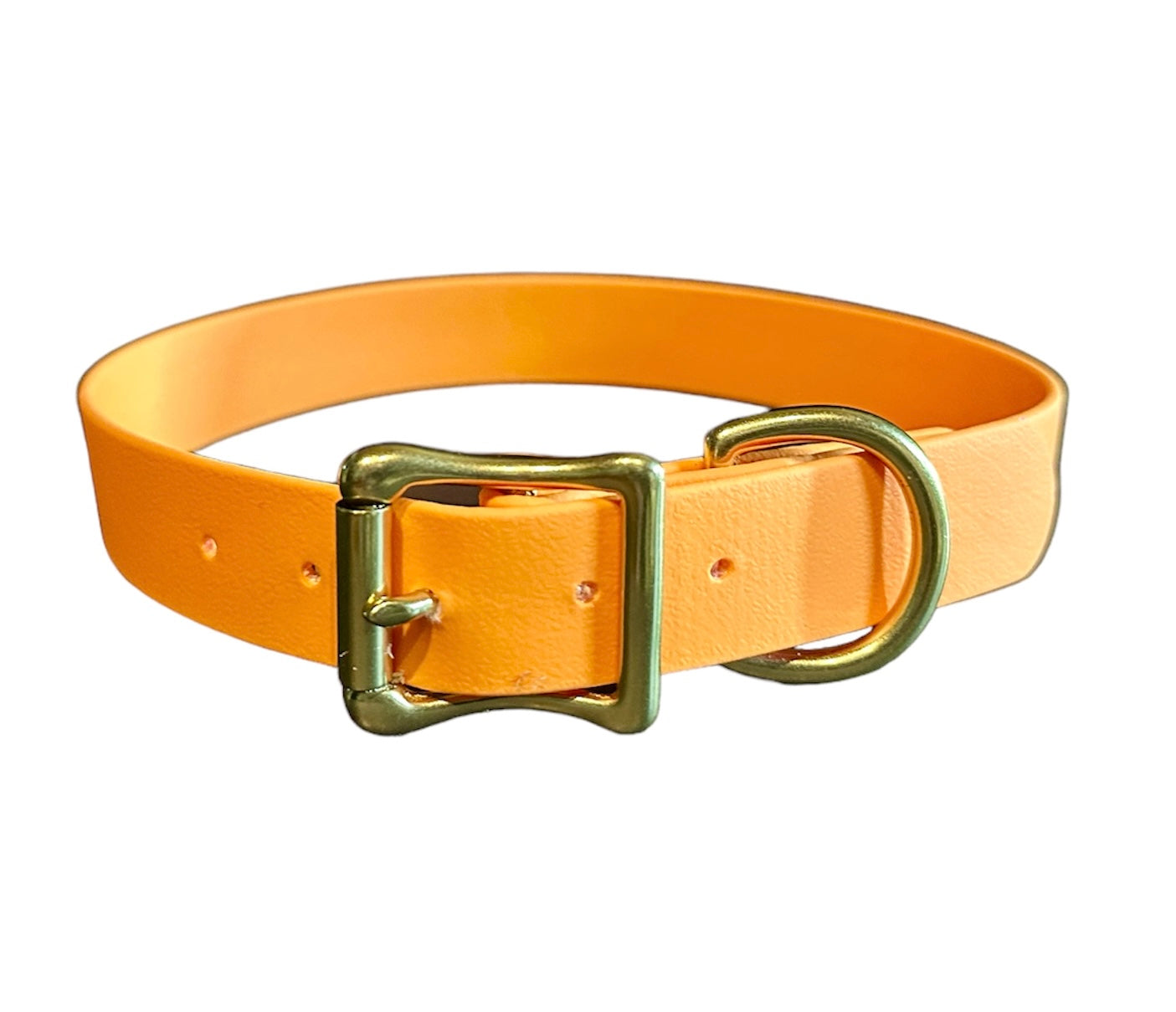 Biothane Waterproof Dog Collar, Fruity Tangerine with Solid Brass Rustproof Hardware