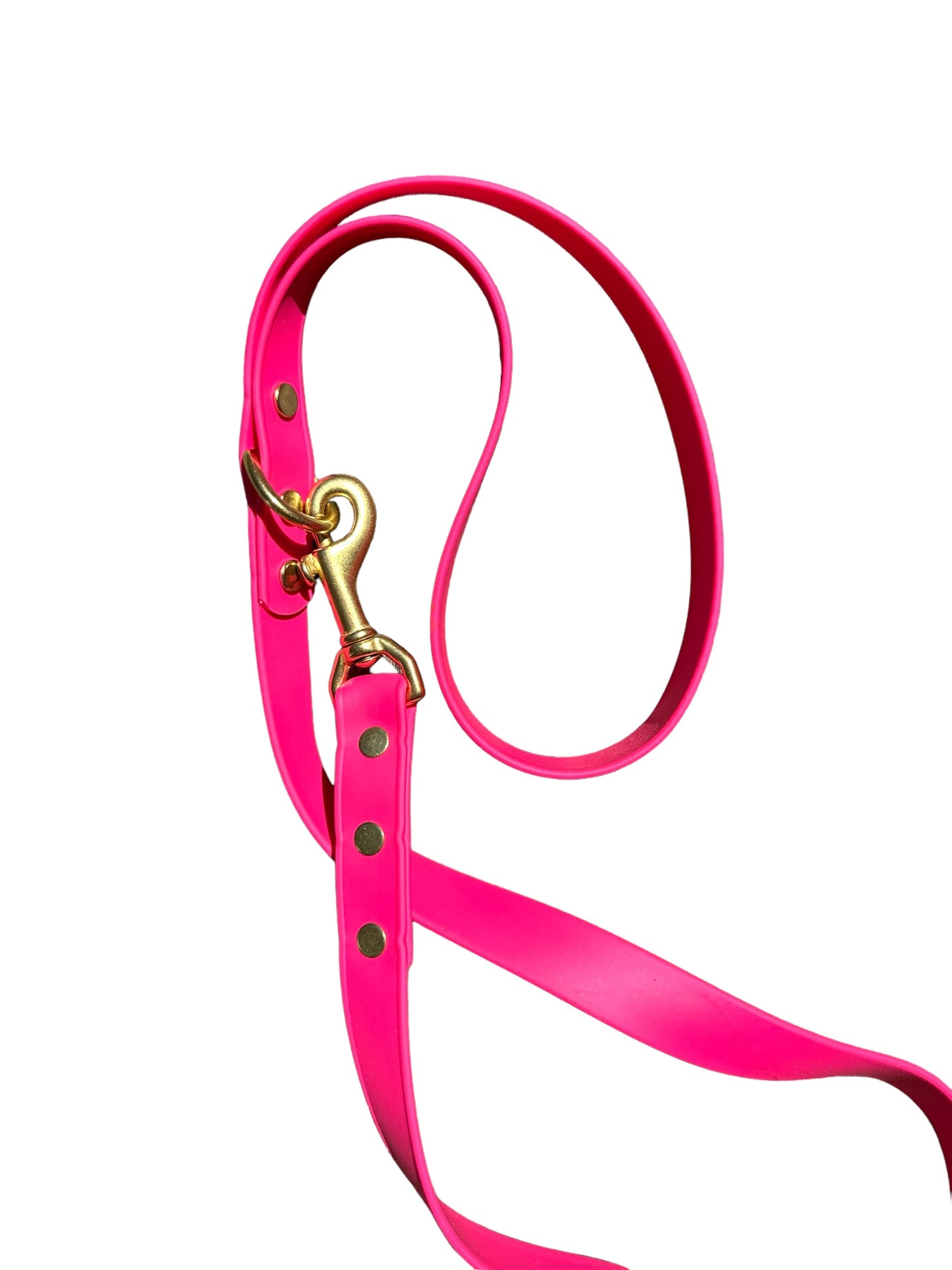 Adjustable Lightweight Biothane Quick Release Buckle Collar, All Waterproof w/Solid Brass Premium Hardware, Two-Tone Collar & Leash Set, Passion Fruit Pink + White, Curated Collar and Leash Set (Copy)