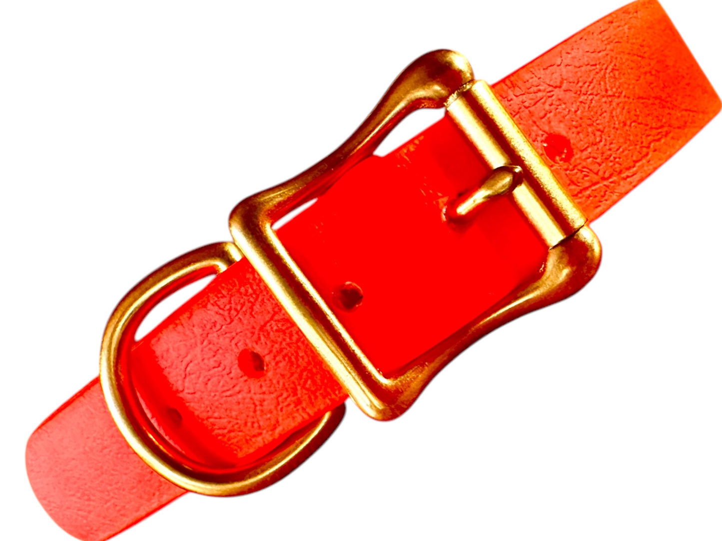 Orange Waterproof Durable Sporty Biothane Buckle Snow Collar for Active Fun Loving Dogs - Vibrant Colors Making Your Dog Easy to Spot 3 Widths