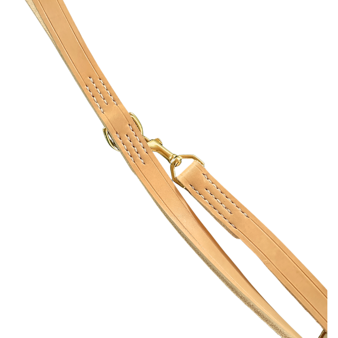 Heavy All Natural Veg Tanned American Leather 6' Leash w/Solid Brass Rustproof Hardware,  Durable, Rugged, and Extra Thick