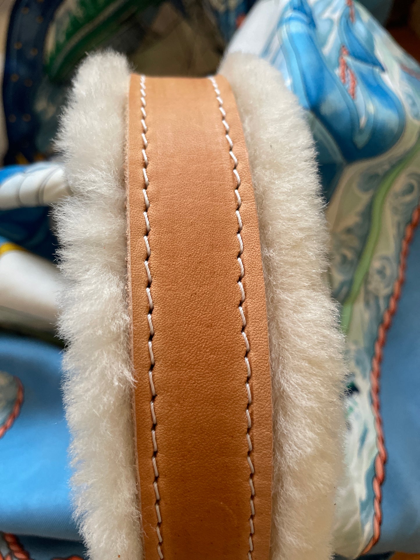 All Natural Leather and Shearling Collar 3/4" Wide